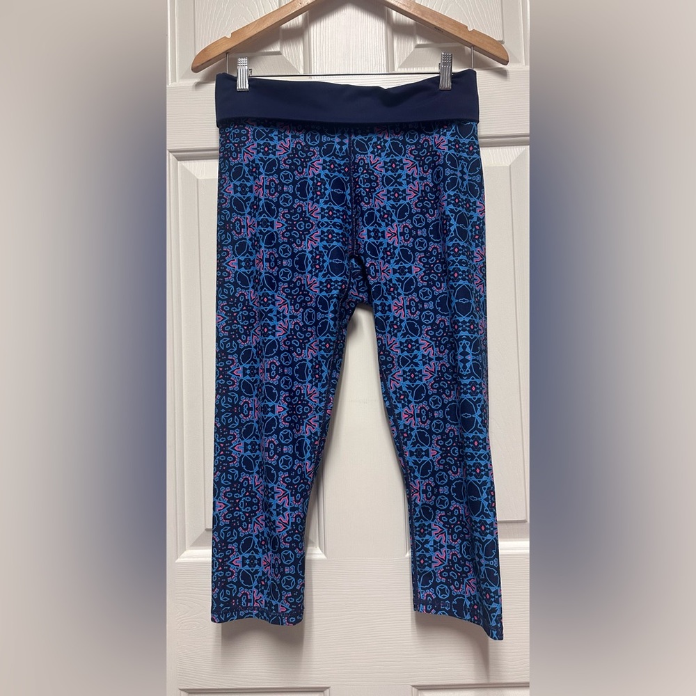 Fabletics Patterned Blue Women's Leggings Size M